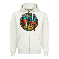 Oatmeal Heather gemstone rodeo Zipper Hoodie - JahusDesignShop