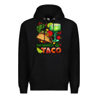 Black margarita and taco Premium Hoodie - AdoDesignShop