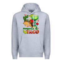 Heather Grey margarita and taco Premium Hoodie - AdoDesignShop
