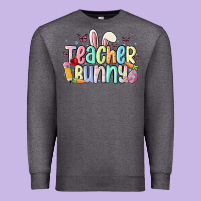 Teacher Bunny Premium Sweatshirt Designed By Maliassmallbusiness
