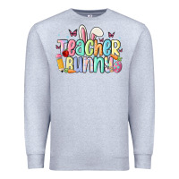 Heather Grey teacher bunny Premium Sweatshirt - MaliasSmallBusiness