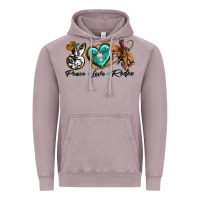 Vintage Zinc peace love rodeo Vintage Hoodie - texasbilliewilder