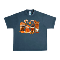 Midnight Navy Fall Coffee Cups Urban Heavy Tee - texasbilliewilder