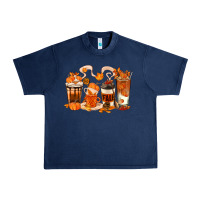 Navy Fall Coffee Cups Urban Heavy Tee - texasbilliewilder