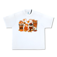 White Fall Coffee Cups Urban Heavy Tee - texasbilliewilder