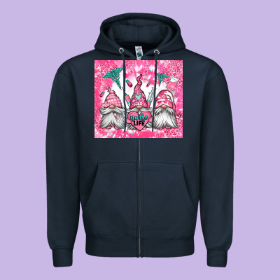 Nurse Life Gnomes Zipper Hoodie Designed By Jasminsmagicworld