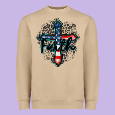 Faith Usa Heavyweight Sweatshirt Designed By Zillion Design Studio