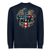 Navy faith usa Heavyweight Sweatshirt - Zillion Design Studio