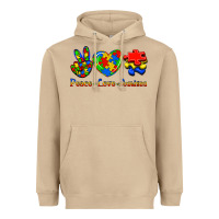 Mushroom Peace Love Autism Heavyweight Hoodie - Jasminsmagicworld