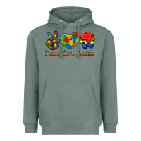 Sage Peace Love Autism Heavyweight Hoodie - Jasminsmagicworld