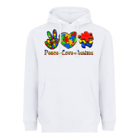 White Peace Love Autism Heavyweight Hoodie - Jasminsmagicworld