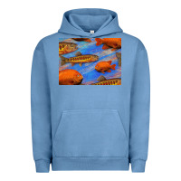 Pigment Pebble Blue California Golden Trout Garibaldi Fish Background Urban Hoodie - Bettercallsaul