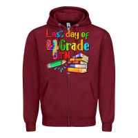 Burgundy last day of fourth grade Zipper Hoodie - Artiststas