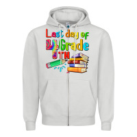 Dove Grey last day of fourth grade Zipper Hoodie - Artiststas