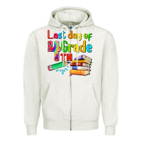 Oatmeal Heather last day of fourth grade Zipper Hoodie - Artiststas