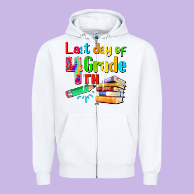 Last Day Of Fourth Grade Zipper Hoodie Designed By Artiststas