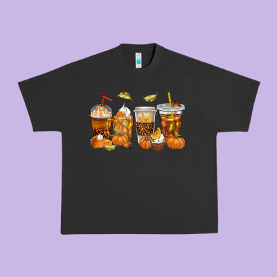 Fall Coffee Cups Urban Heavy Tee Designed By Texasbilliewilder