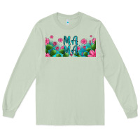 Matcha cactus and flowers mama libbey glass Long Sleeve Tee - HRA Design Shop