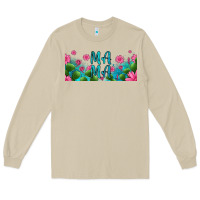 Mushroom cactus and flowers mama libbey glass Long Sleeve Tee - HRA Design Shop