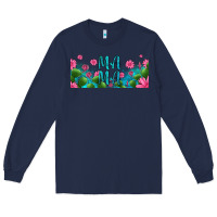 Navy cactus and flowers mama libbey glass Long Sleeve Tee - HRA Design Shop