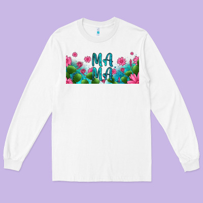Cactus And Flowers Mama Libbey Glass Long Sleeve Tee Designed By Hra Design Shop