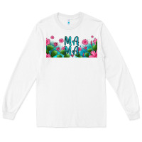 White cactus and flowers mama libbey glass Long Sleeve Tee - HRA Design Shop