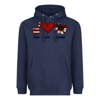 Navy Peace Love America Heavyweight Hoodie - Jasminsmagicworld