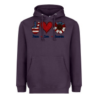 Plum Peace Love America Heavyweight Hoodie - Jasminsmagicworld