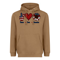 Toasted Coconut Peace Love America Heavyweight Hoodie - Jasminsmagicworld