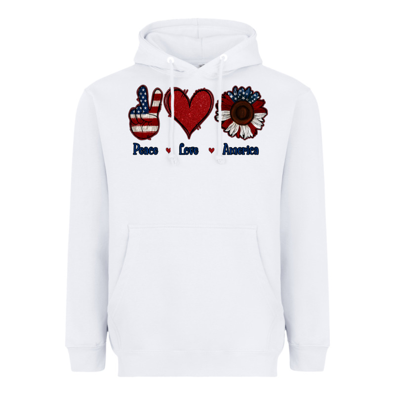 Peace Love America Heavyweight Hoodie by Jasminsmagicworld | Teevron