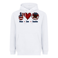 White Peace Love America Heavyweight Hoodie - Jasminsmagicworld