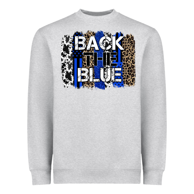 Back The Blue Brushstroke Heavyweight Sweatshirt by Zillion Design Studio | Teevron