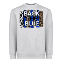 Heather Grey back the blue brushstroke Heavyweight Sweatshirt - Zillion Design Studio