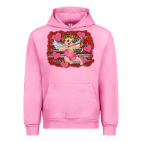 Fuchsia Pink valentine's day cupid heart Urban Hoodie - RanaPortraitStore