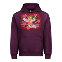 Mauve Wine valentine's day cupid heart Urban Hoodie - RanaPortraitStore