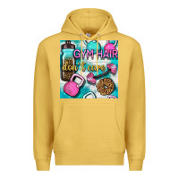 Antique Gold gym hair don't care clasp and water bottle with glitter seamless patte Premium Hoodie - BundleAndBundleShop