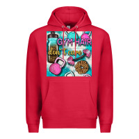 Cardinal gym hair don't care clasp and water bottle with glitter seamless patte Premium Hoodie - BundleAndBundleShop