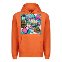 Carrot gym hair don't care clasp and water bottle with glitter seamless patte Premium Hoodie - BundleAndBundleShop