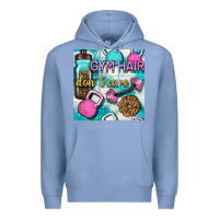 Colony Blue gym hair don't care clasp and water bottle with glitter seamless patte Premium Hoodie - BundleAndBundleShop