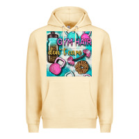 Pina Colada gym hair don't care clasp and water bottle with glitter seamless patte Premium Hoodie - BundleAndBundleShop