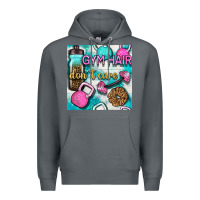 Rock gym hair don't care clasp and water bottle with glitter seamless patte Premium Hoodie - BundleAndBundleShop