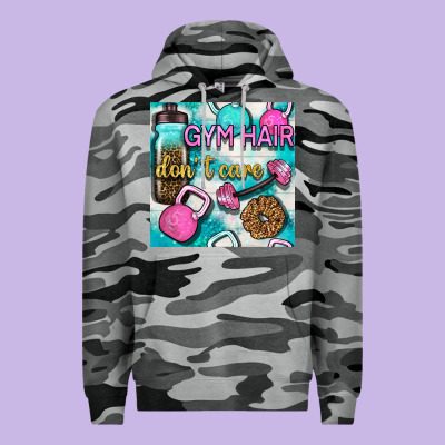 Gym Hair Don't Care Clasp And Water Bottle With Glitter Seamless Patte Premium Hoodie Designed By Bundleandbundleshop