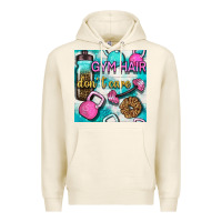 Tofu gym hair don't care clasp and water bottle with glitter seamless patte Premium Hoodie - BundleAndBundleShop