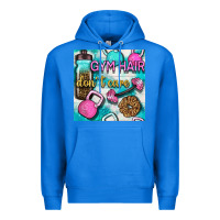 True Royal gym hair don't care clasp and water bottle with glitter seamless patte Premium Hoodie - BundleAndBundleShop