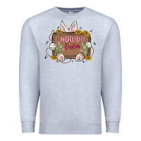 Heather Grey howdy easter Premium Sweatshirt - MaliasSmallBusiness