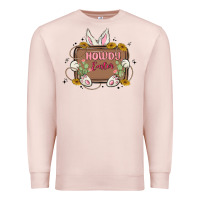 Pale Pink howdy easter Premium Sweatshirt - MaliasSmallBusiness