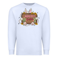 White howdy easter Premium Sweatshirt - MaliasSmallBusiness