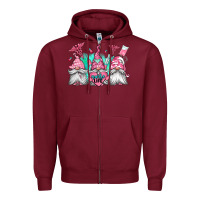 Burgundy nurse gnomes Zipper Hoodie - Jasminsmagicworld