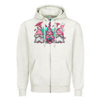 Oatmeal Heather nurse gnomes Zipper Hoodie - Jasminsmagicworld