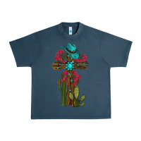 Midnight Navy cross gemstone cactus roses cowboy hat Urban Heavy Tee - RanaPortraitStore
